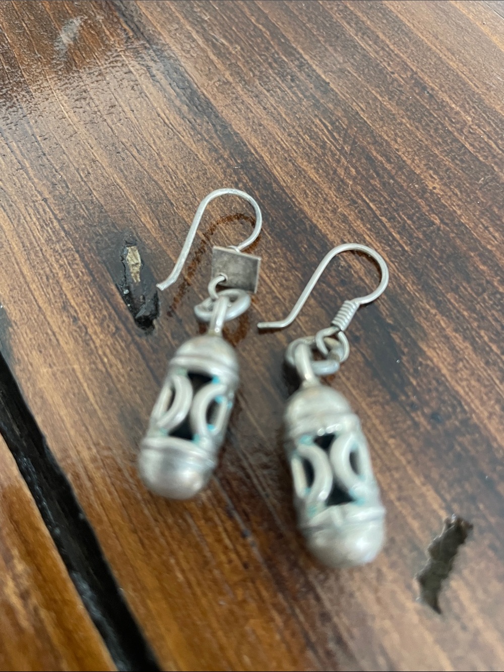 Vintage Mexico 925 Sterling Silver Openwork Dangle Earrings